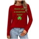 thumbnail image 5 of Uootdi St Patricks Day Long Sleeve Shirts for Women Retro Lucky Clover Tshirt Irish Shamrock Graphic Tee Tops Gift, 5 of 7