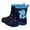 Dark Blue, variant on Gelikeya Rain Boots for Toddler Kids Easy-On Lightweight Cute Patterns Natural Rubber Boots Rainwear (Blue, Size 7-8 Years)