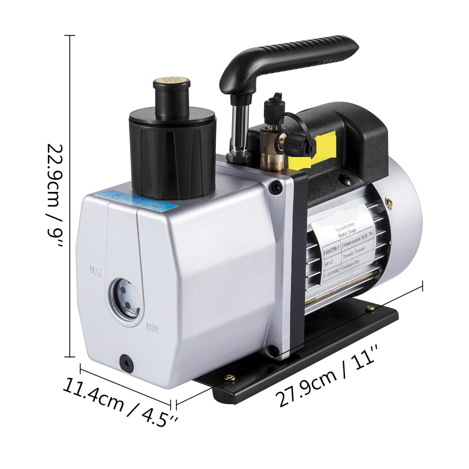 Vacuum Pump,5CFM 1/2 Double Stage HVAC Refrigerant Vacuum Pump Portable Refrigeration For Household Air Conditioning Packing