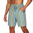 thumbnail image 3 of YgkuHd Men's Striped Casual Shorts Drawstring Elastic Waist Slant Pocket Loose Fit Summer Beach Vacation Shorts (S-XXL),Blue_S, 3 of 7