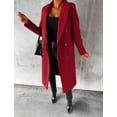 thumbnail image 3 of ZANKLEY Women Long  Coat Double Breasted Trench Coat Fall Winter Clothes, 3 of 10