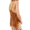 thumbnail image 3 of Women Sequin Top Rhinestone Sparkle Sleeveless V Neck Camisole Open Back Summer Party Clubwear Orange S, 3 of 8