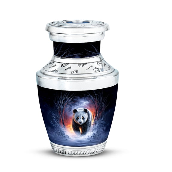 Black Panda Funeral Cremation Urns for Human Ashes, Elegant Memorial Burial Keepsake Box, Decorative Urn for Adult Male and Female - 3Inch - Small/Mini Size - Single 1Pcs