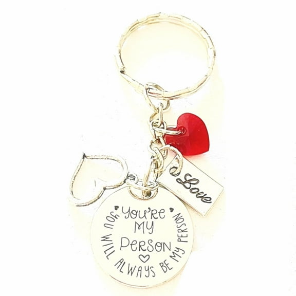 You're My Person You Will Always Be My Person Silver Charm Keychain Gift Accessories for True & Forever Love