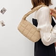 thumbnail image 3 of LinYooLi Quilted Tote Bags for Women Lightweight Quilted Padding Shoulder Bag Down Cotton Padded Large Tote Bags Lattice, 3 of 6