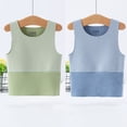 thumbnail image 2 of Plebaso 2 Pack Débardeurs en Coton pour Enfants Tout-Petits Garçons Filles Col Rond Sans Manches Rayé, 2 of 7
