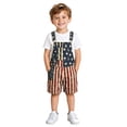 thumbnail image 2 of Coerni July 4th Denim Overalls for Boys & Girls American Flag Printed Bib Jumpsuits Independence Day Celebration Shorts Rompers 5-14 Years, 2 of 5