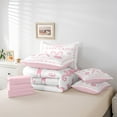 thumbnail image 6 of Manfei Merry Christmas Bedding Comforter Set 7-Piece for Kids, Xmas Sled Full Bedding Set, White Pink Candy Canes Breathable Home Decor, 6 of 8