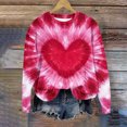 thumbnail image 5 of YOIAVAIOY Women Valentine's day Sweatshirts Couple Print Long Sleeve Crew Neck Casual Sweatshirt Winter Warm Pullover Tops Hot Pink L, 5 of 6