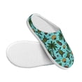 thumbnail image 3 of Fotbe Pineapple Sea Turtle Pattern Women's Fuzzy Curly Fur Memory Foam Loafer Slippers Indoor Outdoor Slippers Winter Home Shoes-35/36, 3 of 7