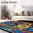 thumbnail image 2 of ODIKA 8'x10' Machine Washable Non-Slip Area Rug, Abstract Game Console High Traffic Rug, Blue, 85053, 2 of 7