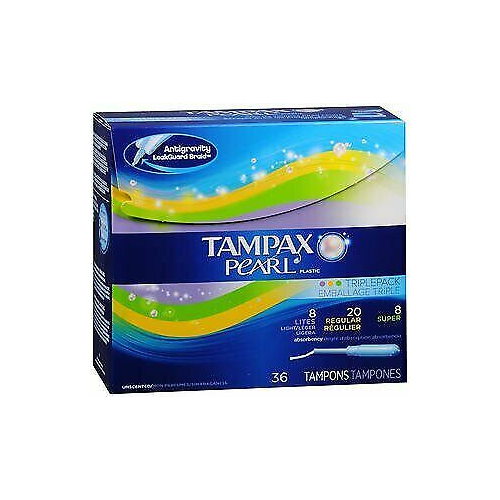 Tampax Pearl Plastic Tampons Triple Pack Unscented 34 Ct Walmart Com