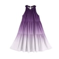 thumbnail image 5 of Abcomgle Summer Dress for Girls Casual Halter Neck Sleeveless Girls Dresses Gradient A-line Sundresses Basic Swing Dresses 9-10 Years,Purple, 5 of 7