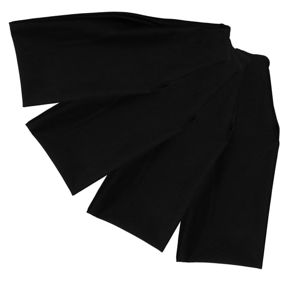 YUNLIGHTS 4Pcs Black Cloth Running Headbands Decorative Non Fade Non Tear for Sports and Exercise