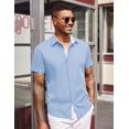 thumbnail image 2 of COOFANDY Cooling Shirts for Men Untucked Shirts Casual Short Sleeve Button Down Summer, 2 of 5