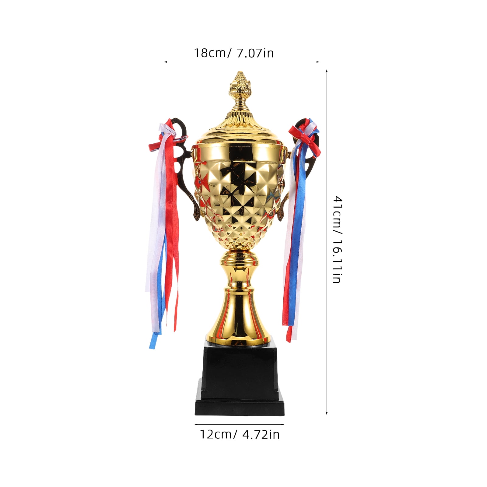 OFFIGAM Large Orange Metal Trophy Cup for Sports Awards Decoration Durable Design Ideal for Competitions 14 in