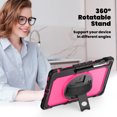 thumbnail image 4 of For Samsung Galaxy Tab S10 FE Plus Case 13.1 inch, 360 Rotating Shockproof Cover with Stand, Screen Protector, Shoulder Strap (SM-X620/X6266), Rose PC, 4 of 7