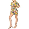 thumbnail image 3 of Women's Short-Sleeve Floral Print Wrap Romper with Elastic Waist, 3 of 4