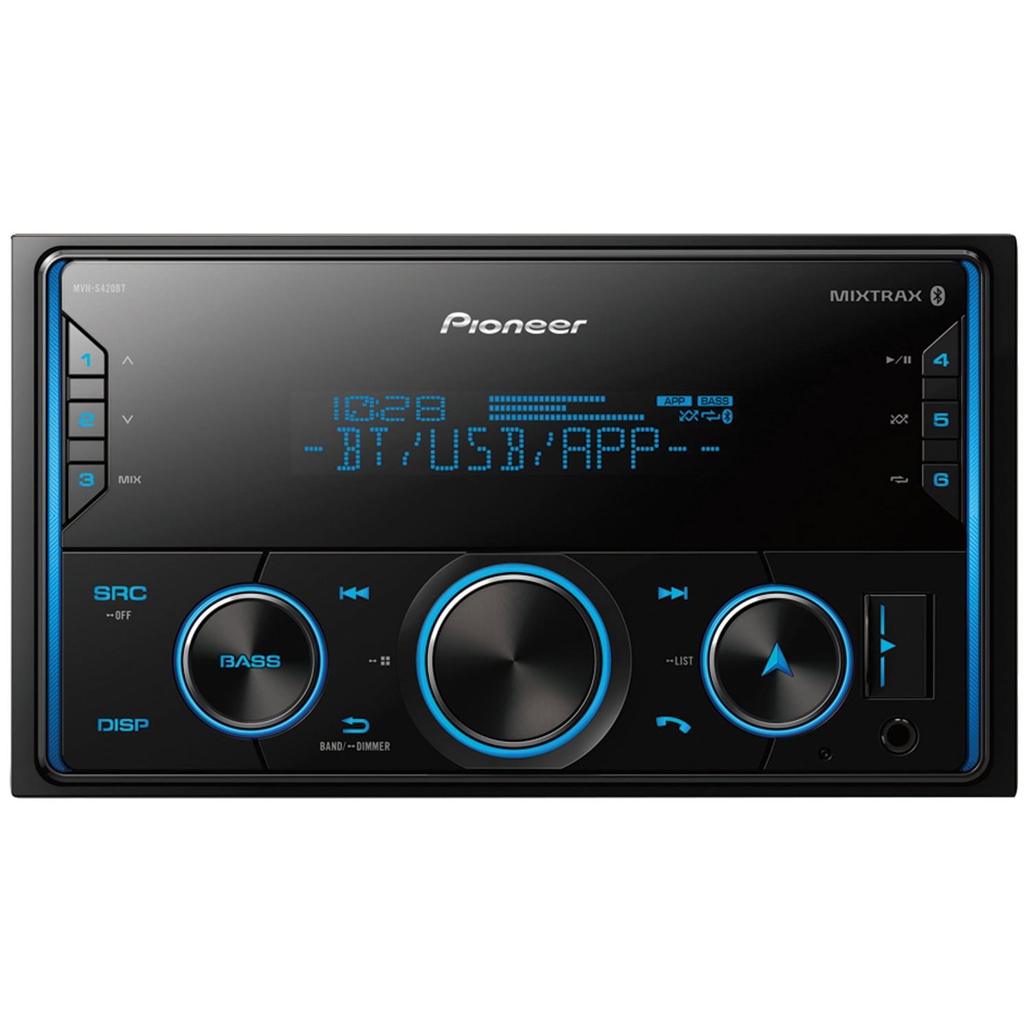 Pioneer MVH-S420BT Double-DIN In-Dash Digital Media Receiver with Bluetooth