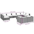 thumbnail image 4 of vidaXL 10 Piece Garden Lounge Set with Cushions Brown Poly Rattan, 4 of 5