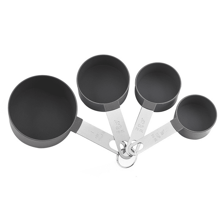 Measuring Cups and Spoons Set Stackable Handle Measure Dry or Liquid  Ingredients Measuring Cups and Spoons Set - Grey