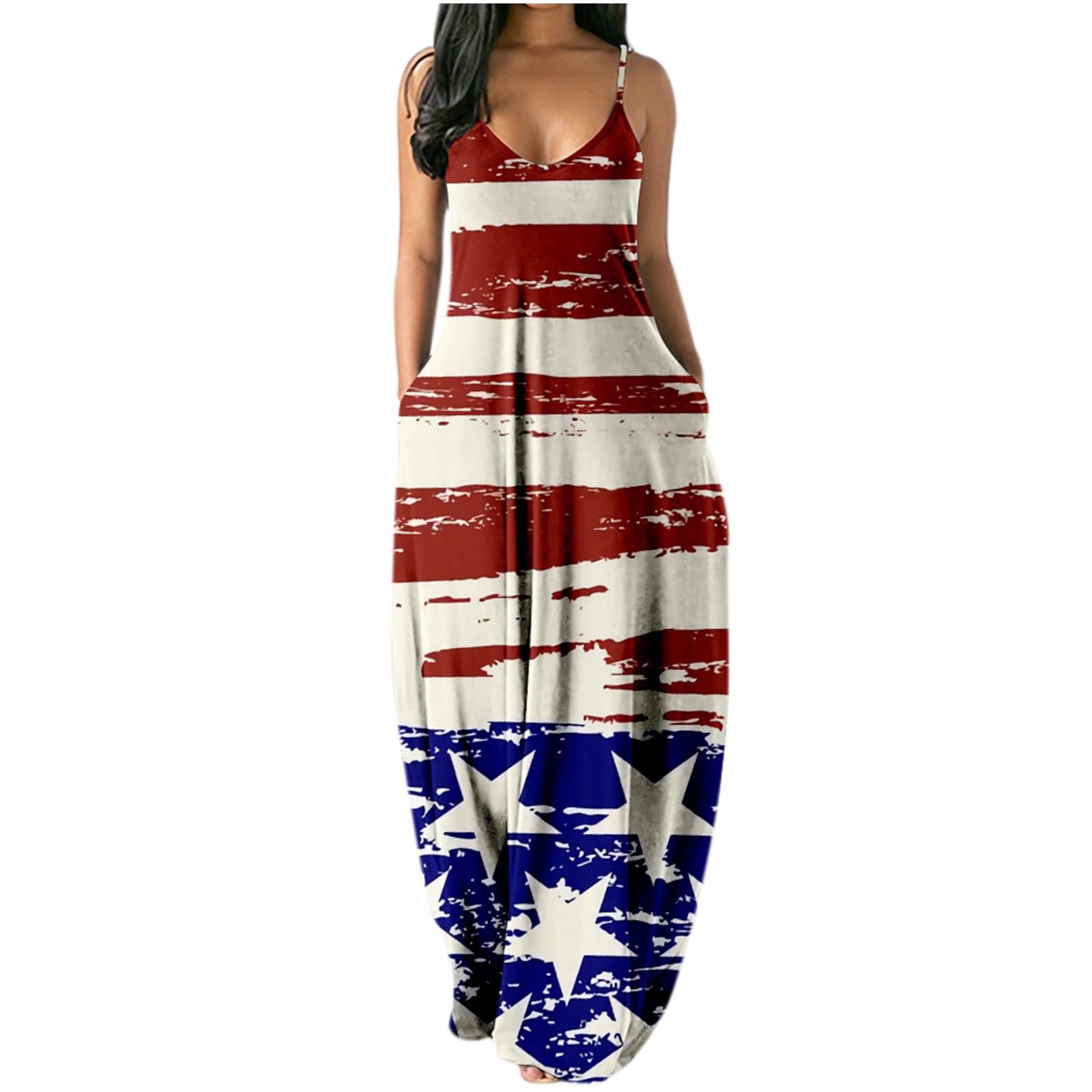 Mchoice 4th of July summer dress for women print sexy dresses plus size ...