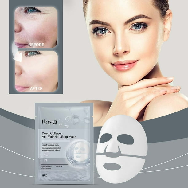 Fiudx Mascarilla Antiarrugas, Tratamiento Facial Luminosidad Rejuvenecedora, Parche de Hidratación Profunda, Efecto Reafirmante E Iluminador, Rutina Diaria de Cuidado de La Piel, Todo Tipo de Piel, F