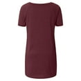 thumbnail image 4 of Abcnature Summer Tops for Women Short Sleeve Side Split Casual Loose Tunic Top Plus Size V-Neck T-shirt Red 4XL, 4 of 4