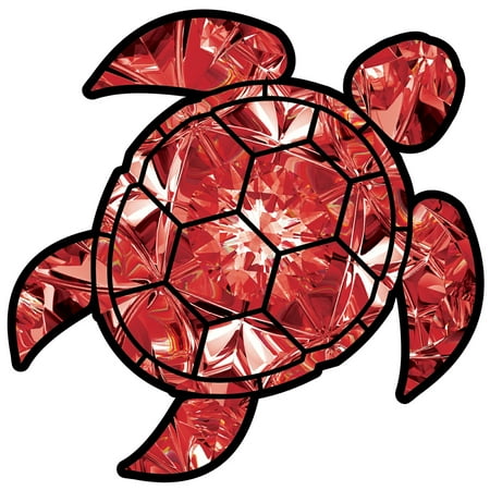 Turtle Car Accessories Ruby Sea Turtle Birthstone Decal July Print Sticker Vinyl Rear Window Car Truck Laptop Gem Travel Mug Water and Fade Resistant 2.5 Inches ()
