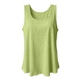 thumbnail image 4 of Women Casual Slub Knit Vest Sleeveless Summer Basic Camisole Soft Comfortable Layering Tank Top, M, Green, 4 of 4