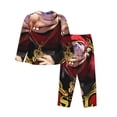 thumbnail image 2 of Lsque Sml Jeffy Pattern Long Sleeve Pajama Set for Women - Soft 2-Piece Sleepwear and Loungewear Set with Pockets, Comfy Nightwear, 2 of 8