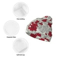 thumbnail image 3 of Picia Leaves And Anemone Flowers In Red Grey Pattern Knitted Beanie Hat for Men and Women , Unisex Winter Warm Stretchy Knit Cap Thick Fisherman Beanies Cuffed Plain Skull Caps, 3 of 6