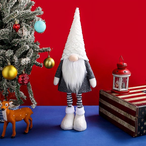 TETOU Christmas Gnomes 23In Large Gnome Plush Swedish Gnome for Scandinavian Christmas Holiday Home Decor (White)