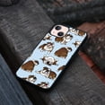 thumbnail image 4 of WIRESTER Shockproof Soft Rubber Cover Case for Apple iPhone 13 6.1" 2021, Brindle Brown English Bulldog Funny Playful Postures On Light Blue Background, 4 of 5