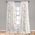 thumbnail image 4 of Ambesonne Floral Curtains, Simplistic Flower Leaves, Pair of 28"x84", Pale Orange Grey and White, 4 of 4