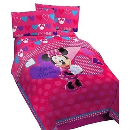 Disney Minnie Mouse Hearts Bow Tique Twin Full Size Bed
