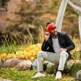 thumbnail image 6 of Chester Side Flame men's Black & Red Beanie, 6 of 7