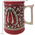 thumbnail image 5 of India Meets India Ceramic Beer Mug 500 ML Handicraft By Awarded Indian Artisan (4, Red), 5 of 5