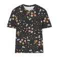 thumbnail image 4 of Fiudx Camisetas para Mujer Mujer Verano Ocio Moda Estampado de Flores Cuello Redondo Manga Corta Top/Camisa, 4 of 4
