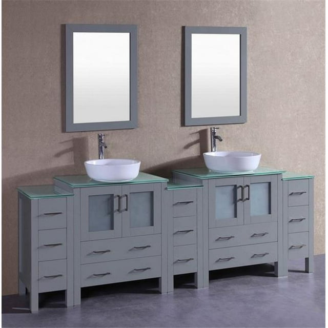 Mercury Import Group AGR230BWLCWG3S 96 in. Bosconi Double Vanity Set - Gray