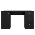 thumbnail image 6 of Madesa Executive Computer Writing Desk 53 Inch with 3 Drawers and 1 Door, Metalic Handles Wooden Home Office PC Study Table with Storage - Black, 6 of 10