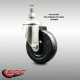 thumbnail image 2 of 4 Inch 316SS Soft Rubber Wheel Swivel 12mm Threaded Stem Caster SCC, 2 of 2