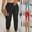 Black, variant on Wovilon Women's Faux Leather Pants Drawstring Elastic High Waist Joggers Casual Loose Trousers with Pockets