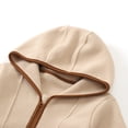 thumbnail image 4 of GYRATEDREAM 4-12Y Girls Boys Fall Winter Fleece Jacket Toddler Baby Hooded Zipper Long Sleeve Solid Color Outwear Coat with Pockets Kids Children Warm Clothes Light Brown, 4 of 8