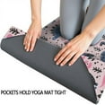 thumbnail image 3 of Pink Dinosaurs Plants Pattern Hot Yoga Mat Towel Non Slip for Hot Yoga - Quick-Drying Yoga Mat Cover with 4 Corner Pockets with Travel Bag - Hot Yoga Towel Non Slip 70"x26", 3 of 6
