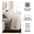 thumbnail image 6 of 6-Piece Extra Deep Pocket King Sheets Set, Hotel Collection King Size Bed Sheets with 21" Deep Pocket Fitted Sheet, Oversized Flat Sheet, XL Pillow Cases Set of 4, Bone, 6 of 9