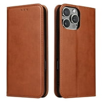 Allytechgroup Wallet Case for Apple iPhone 16 Pro Max, Premium Leather Flip Stand Cards Holder Business Type RFID Blocking Shockproof Phone Case Cover for iPhone 16 Pro Max, Brown