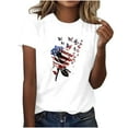 thumbnail image 2 of Weiqiqre Womens Tops American Flag Heart Shirt Women Patriotic T-Shirt 4th of July Graphic Tees Shirts USA Flag Star Stripe Tops, 2 of 4