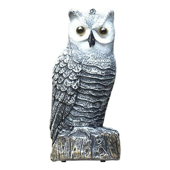 jinwen Loviver Fake Owl Scarecrow Sculpture, Halloween Outdoor Decoration, Keep Birds B