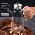 thumbnail image 3 of Injueey Dispensador de aceite resistente al calor, dispensador de aceite con boquilla libre, boquilla grande de vidrio para aceite de cocina Cocina y Comedor tamaño pequeño 550ml, 3 of 6